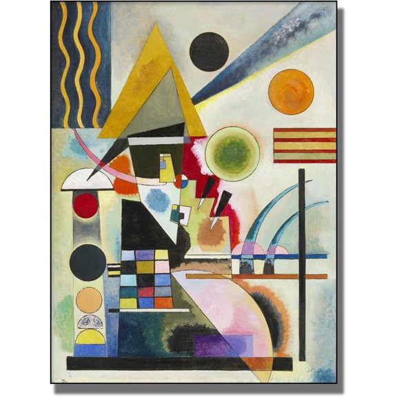Wassily Kandinsky Canvas Wall Art- Swinging Poster- Geometric Shapes Abstract Art -Poster Modern Home Wall Decor Suitable for Living Room Hallway Office Cool Wall Decor