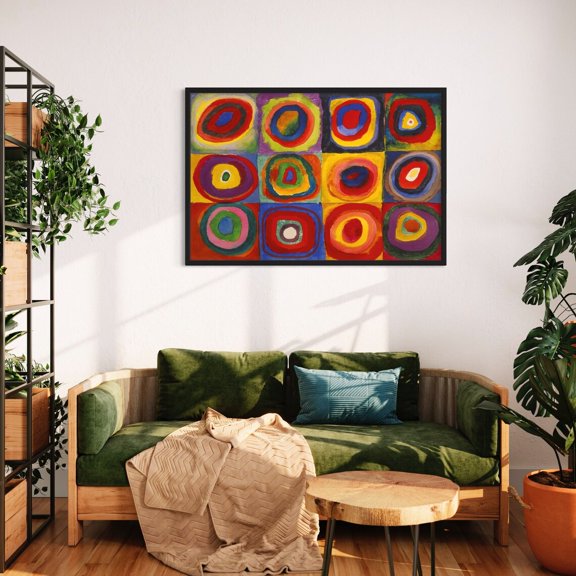 Wassily Kandinsky Color Study Squares Concentric Circles Wall Decor Unframed Paper Print