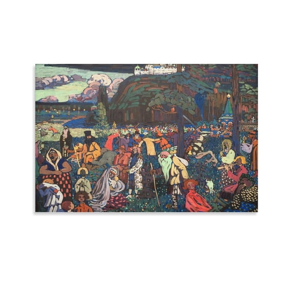 Wassily Kandinsky Colorful Life Room Aesthetic Poster Print Art Wall Painting Canvas Posters Gifts Modern Bedroom Decor 16x24inch(40x60cm)