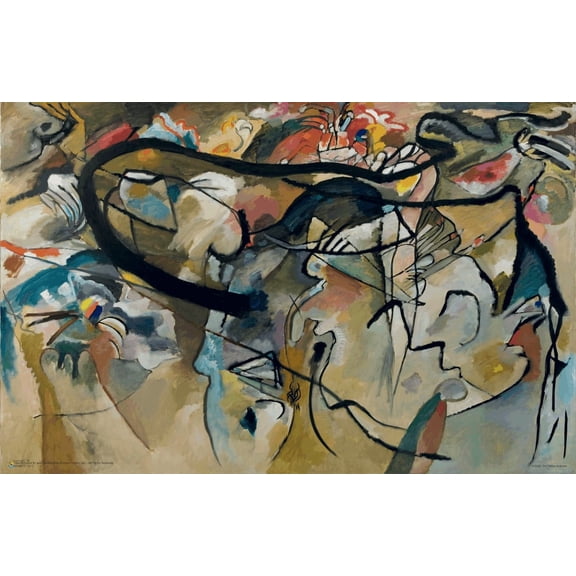 Wassily Kandinsky - Composition 5 Poster 17.5" x 11.5" Laminated