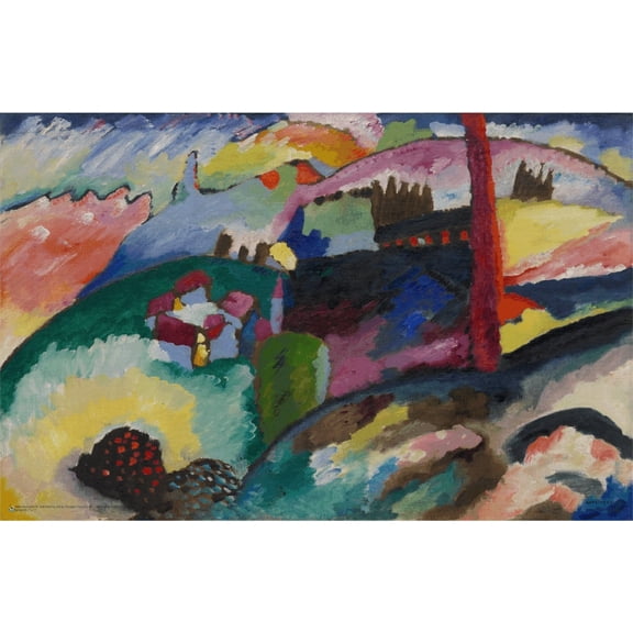 Wassily Kandinsky - Landscape With Factory Poster 17" x 11"