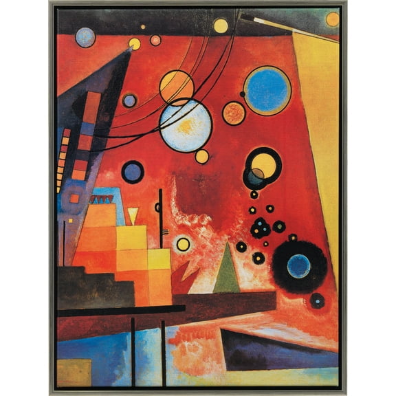 Wassily Kandinsky Wall Art Heavy Red Gallery Wrapped Canvas Art For Bedroom Livingroom Decoration Print Ready to Hang