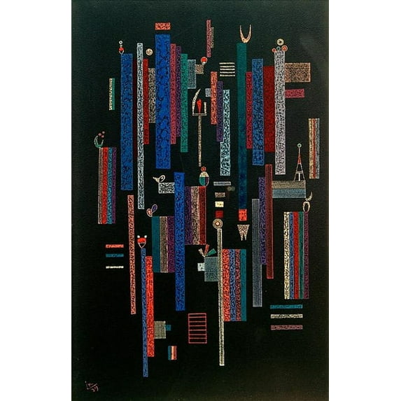 Wassily Kandinsky Wall Art Jeu des Verticales Gallery Wrapped Canvas Art For Bedroom Livingroom Decoration Print Ready to Hang