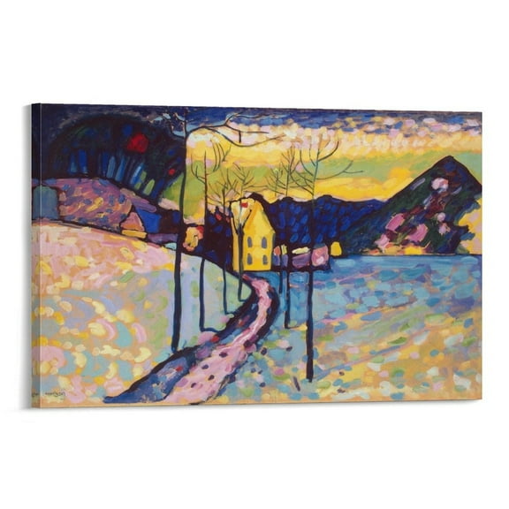 Wassily Kandinsky Winter Landscape Wall Art Picture Painting Poster Canvas Print Posters Artworks Bedroom Living Room Decor 24x36inch(60x90cm)