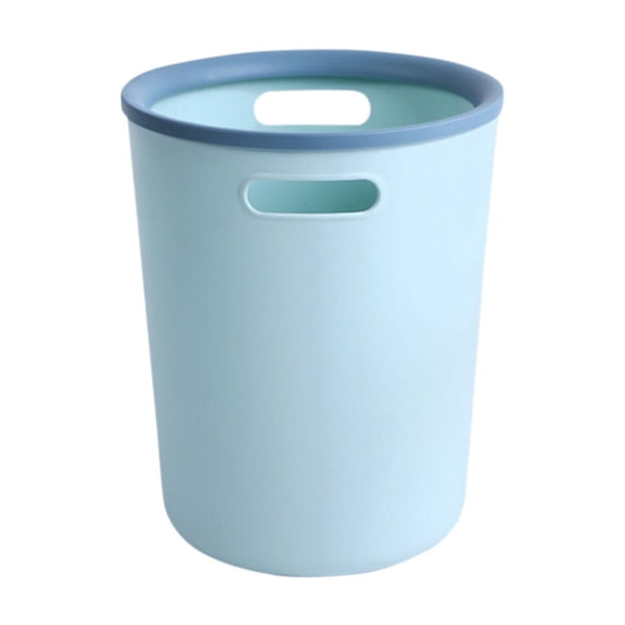 Waste Basket Bin, Heavy-Duty Plastic Round Trash Can with Non-Slip Base for Bathroom Bedroom Office, Rustic Decor