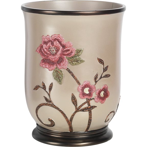 Waste Basket, Larrisa Collection, Rose Design
