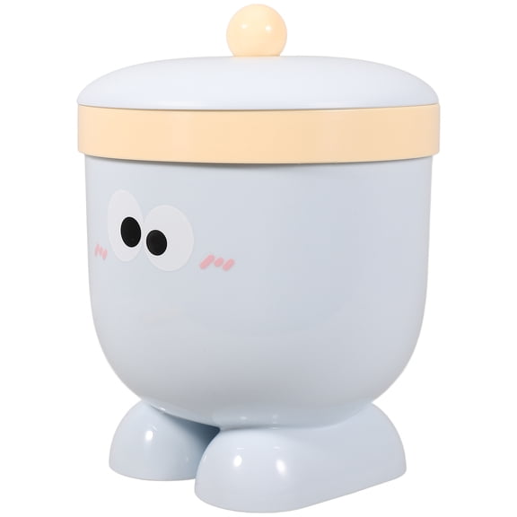 Desk Trash Can Little Desktop Paper Bin Wastepaper Basket Student -blue