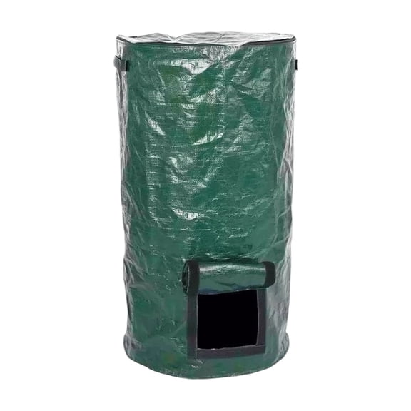 Waste Bin, Compost, Fabric Storage Bin, Waterproof Storage Bin, Outdoor Storage Bin, Fermentation Holding, Outdoor Garden, Dark Green, Foldable, 1 Pc