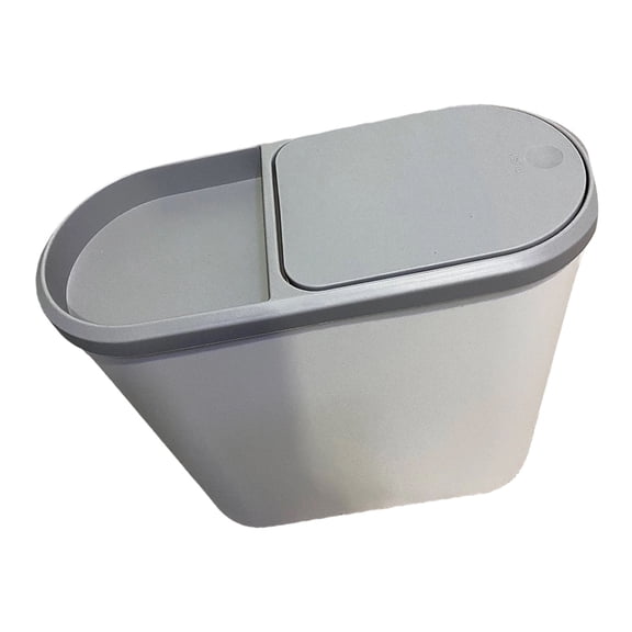Waste Bin Featuring Press Open Lid and Thin Size for Small Space with Storage Compartment
