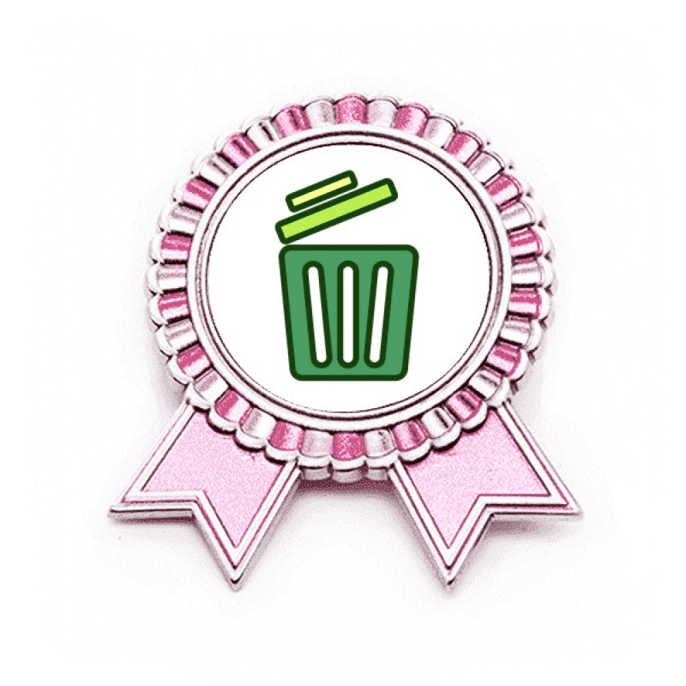 Waste Can Container Icon Pattern Badge Brooch Pin Pink Winner Award ...