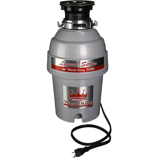 Waste King 8000 Continuous Feed Garbage Disposer, 2800 rpm, 32 oz, 7 in, 161/16 in L x 71/2 in