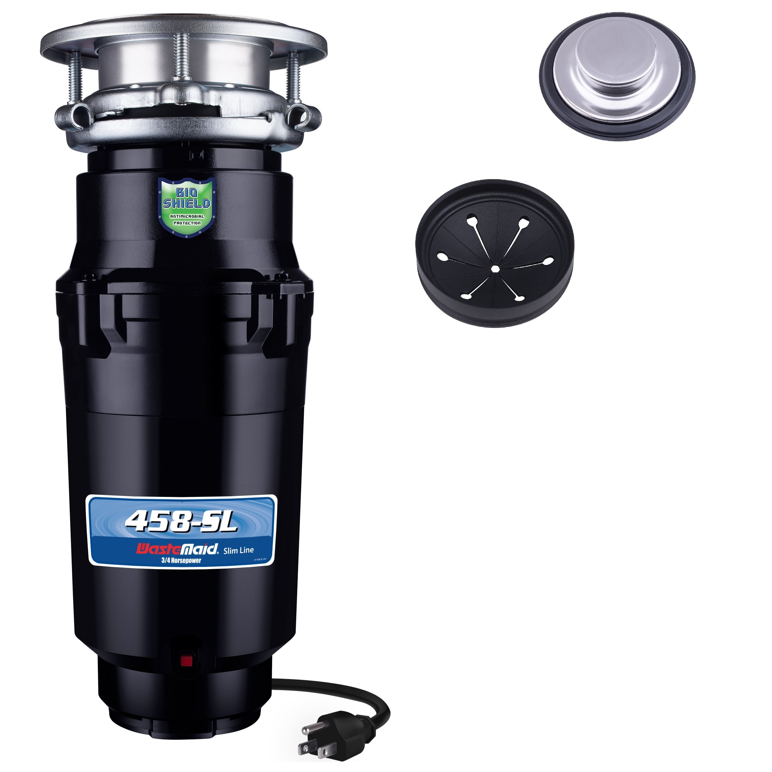 Waste Maid Kitchen Garbage Disposal, 3/4 HP, Slim Line, Black 10USWM