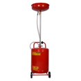 Waste Oil Drain Tank with Wheels, 18 Gallon Red Steel Fluid Evacuation ...