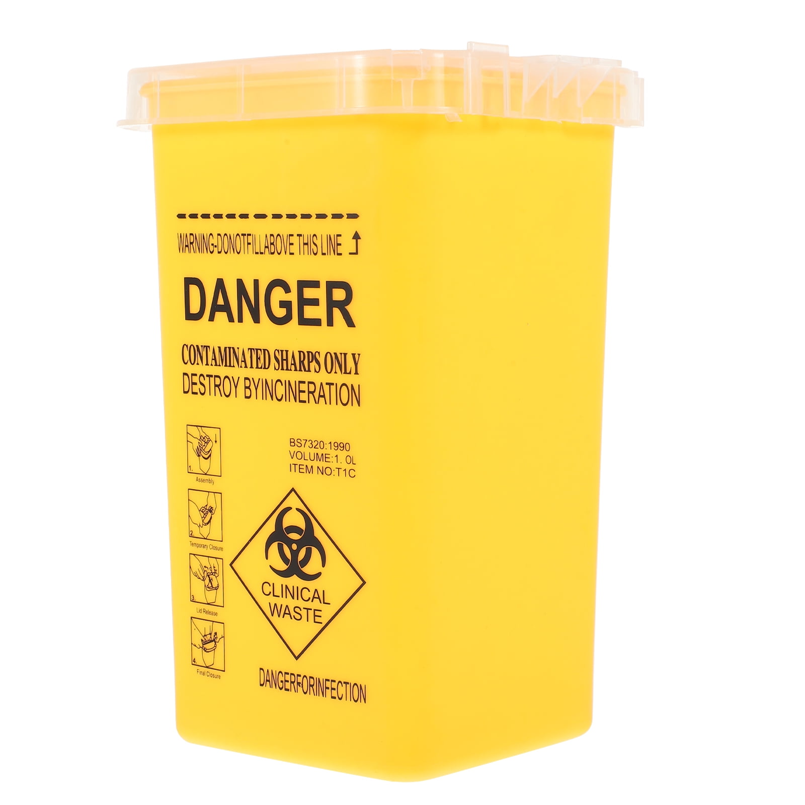 Waste Sharps Container Plastic Bucket Tattooing Needle Disposal Travel Pp