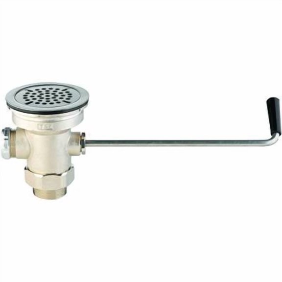 T&S Brass - Waste Drain Valve, Twist Handle, 3-1/2'' x 2'' & 1-1/2'' Adapter (Replaces B-3912 & B-3916)