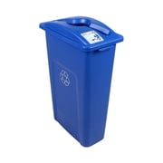 Sturdy Essentials Waste Wise 23 Gallon Recycled HDPE Waste and Recycling Bin for Commercial Spaces - Blue, Mixed Recycling