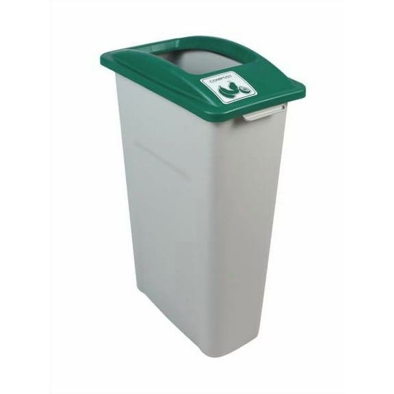 Sturdy Essentials Waste Wise 23 Gallon Recycled HDPE Waste and Recycling Bin for Commercial Spaces - (Green/Grey, Compost)