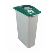 Sturdy Essentials Waste Wise 23 Gallon Recycled HDPE Waste and Recycling Bin for Commercial Spaces - Green/Grey, Compost