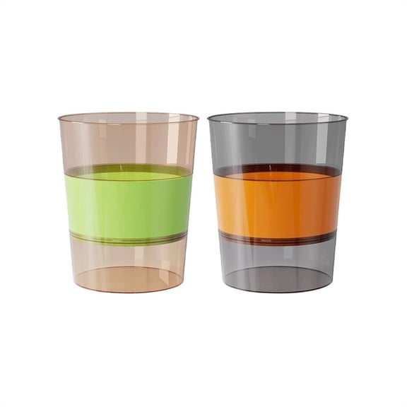 Wastebasket Color-coordinated Round Plastic Material Suitable for Living Room, Bedroom, Bathroom Waste Paper Basket Two Packs Orange and Green