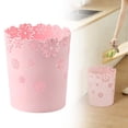 thumbnail image 1 of Wastebasket ，Hollow Flower Shape Plastic Lidless Wastepaper Baskets Trash Can Office Plastic Garbage Can for Bathroom Vanity Desktop Office or Living Room (Pink,L), 1 of 9