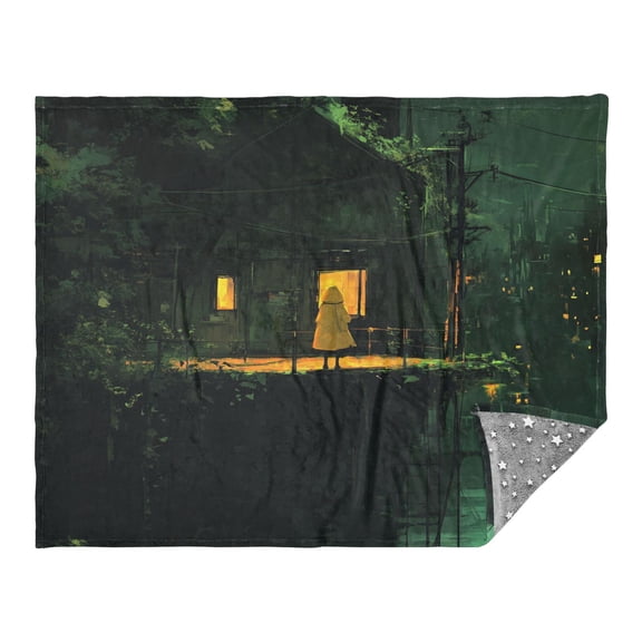 Wasteland Cabin Camping Blankets Bed Throws and Cozy Travel Blanket Fluorescence 70x55in Double Sided