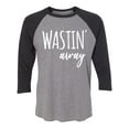 thumbnail image 1 of Wastin Away Unisex 3/4 Sleeve Baseball Raglan Tee, 1 of 2