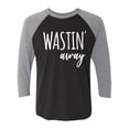 thumbnail image 1 of Wastin Away Unisex 3/4 Sleeve Baseball Raglan Tee, 1 of 3