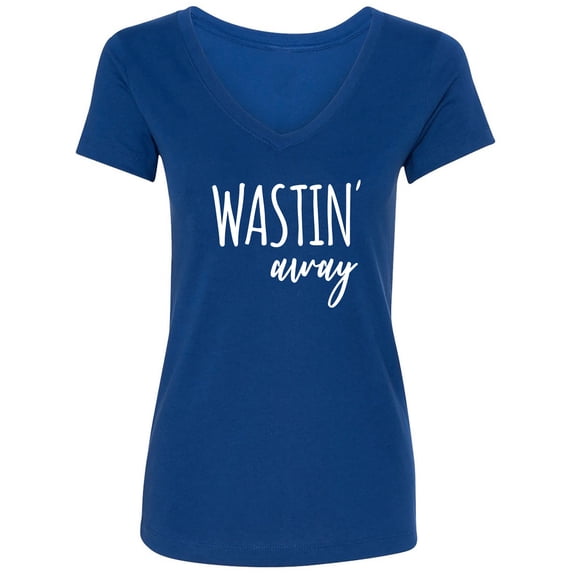 Wastin Away Womens V-Neck T-Shirt