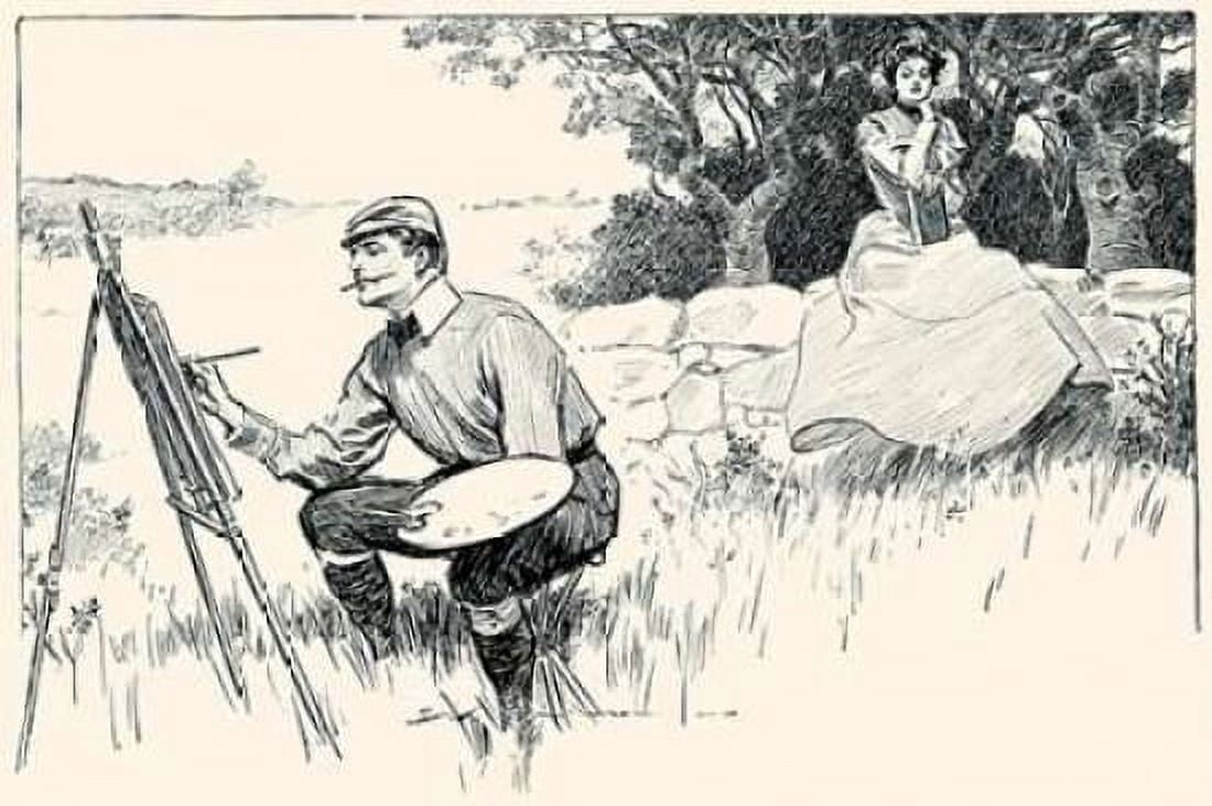 Wasting Time Canvas Art - Charles Dana Gibson (24 x 36)