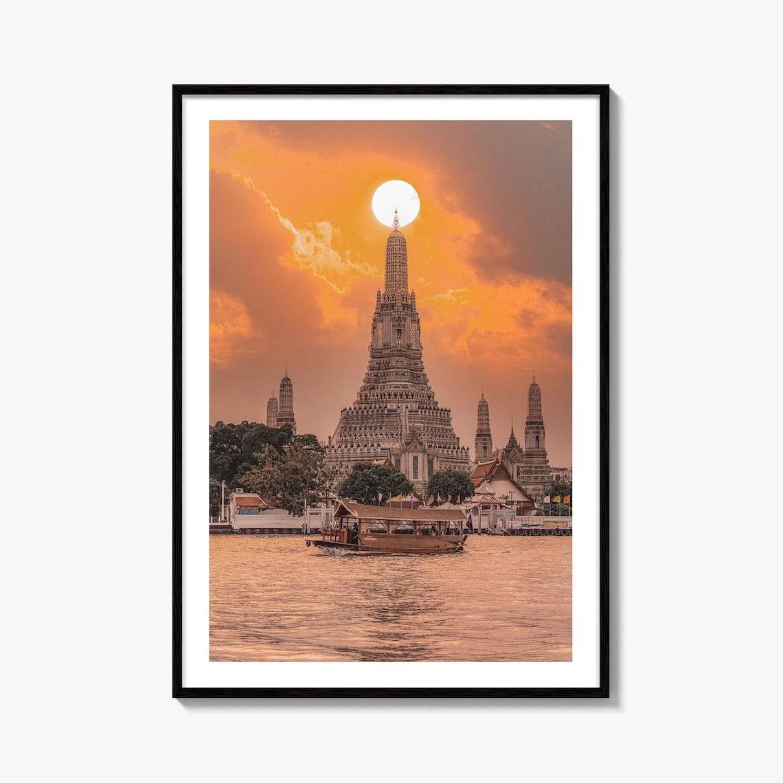 Wat Arun Temple Of Dawn Bangkok Thailand Wall Art Print, Living Room ...