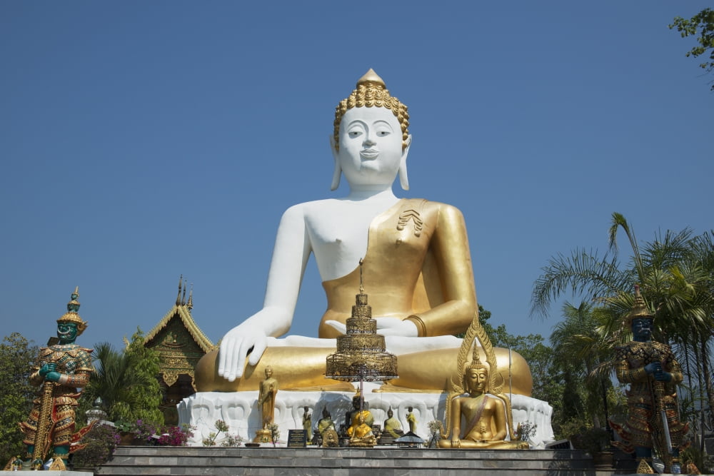 Wat Doi Kham Temple Buddha Chiang Mai Thailand Canvas Art - Stuart Corlett Design Pics (38 x 24)