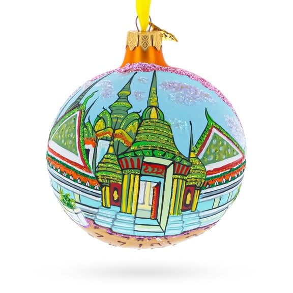 Wat Phra Chetuphon (Wat Pho), Bangkok, Thailand Glass Christmas Ornament