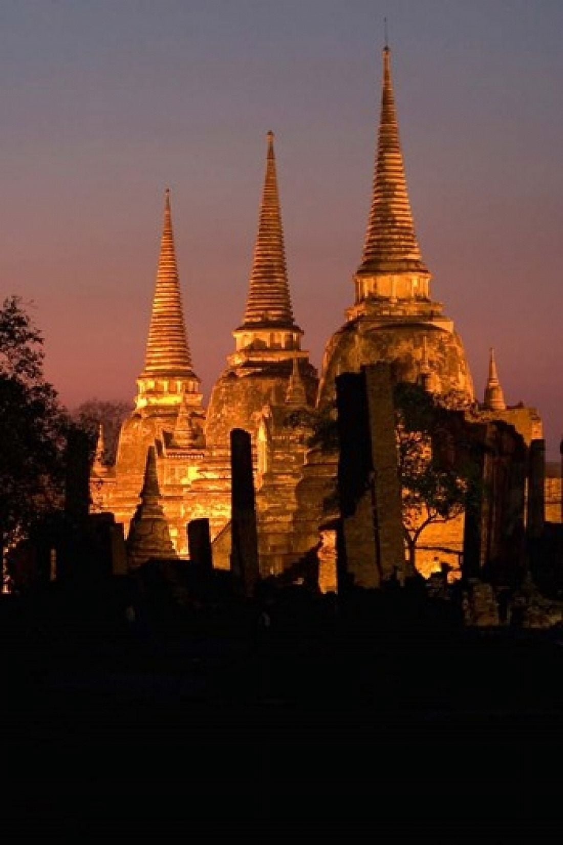 Wat Phra Si Sanphet Temple Ayutthaya Thailand Canvas Art - Kristin Piljay DanitaDelimont (24 x 36)