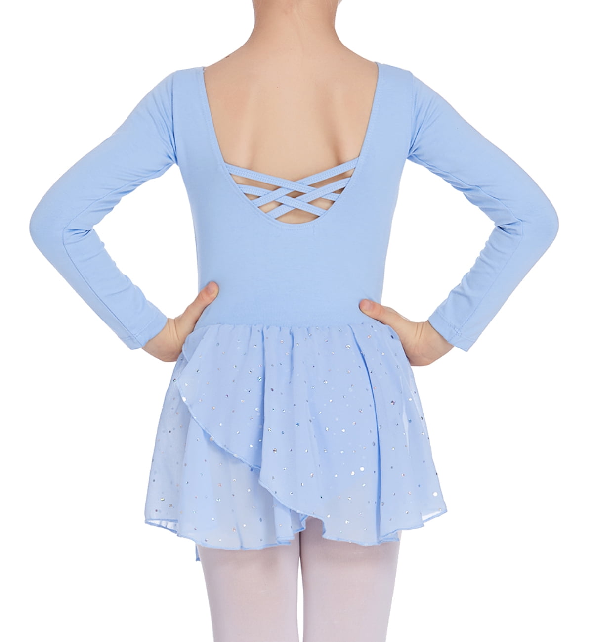 Wataxii Ballet Leotard with Skirt for Girls Long Sleeve Dance Leotards