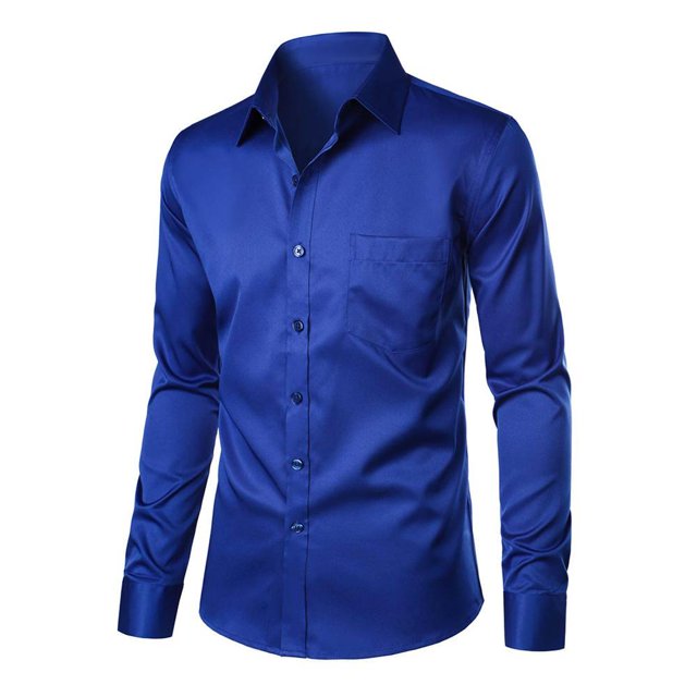 Wataxii Men's Button Down Dress Shirts Urban Stylish Long Sleeve Shirts