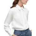 thumbnail image 1 of Weardear White Blouses for Women Dressy Casual Long Sleeve Button Down Shirt Collared Work Office Business Chiffon Blouse Shirt Tops, 1 of 6
