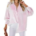 thumbnail image 1 of Weardear Women's Smocked Cuffed Striped Boyfriend Shirt with Pocket Casual Collar Long Sleeve Blouse Tops, 1 of 7