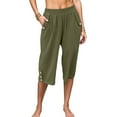 thumbnail image 1 of Weardear Womens Capri Pants Casual Cropped Pants Elastic Waist Summer Trousers 3/4 Length Pants with Pockets, 1 of 6