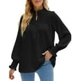 Wataxii Womens Long Sleeve Tops Fall Black Tops Womens Blouses Dressy