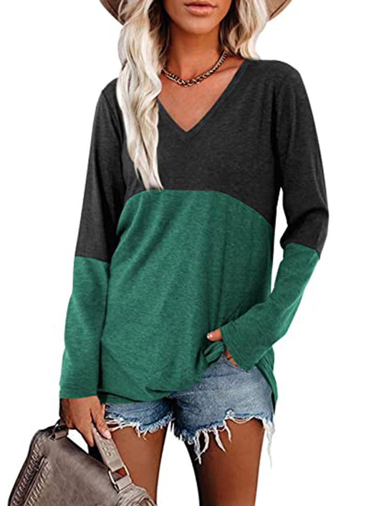 Wataxii Womens Long Sleeve Tops Fall Clothes for Womens Casual Tops for