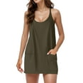 thumbnail image 1 of Weardear Womens Summer Sleeveless Mini Dress V Neck Spaghetti Strap Sundress Athletic Short Dress with Pockets, 1 of 5