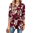 thumbnail image 1 of Weardear Womens Tunic Tops to Wear with Leggings Blouses for Women Dressy Casual Womens Tops 3/4 Sleeve V Neck Shirts, 1 of 5