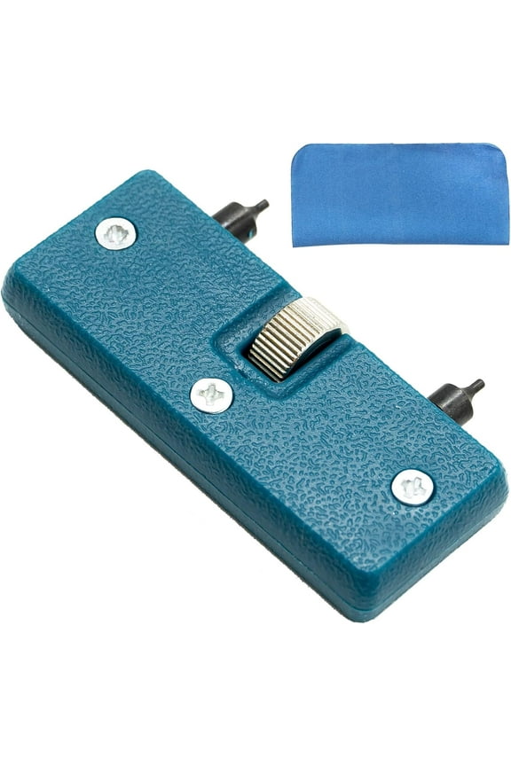 Watch Back Remover Tool, Metal Adjustable Rectangle Watch Back Case Cover Press Closer & Opener Opening Removal Screw Wrench Repair Kit Tool For Watchmaker,with Watch Cleaning Cloth