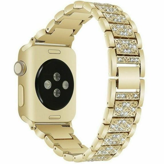 Watch Band for Apple 42mm 44mm 45mm Series 7 Series 6 5 4 3 2 1 SE, Bling Replacement Bracelet iWatch Band, Diamond Rhinestone Stainless Steel Metal Wristband Strap