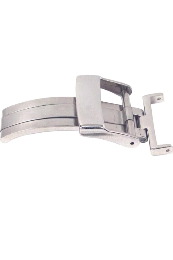 Watch Band Deployment Buckle White Stainless Steel 18mm