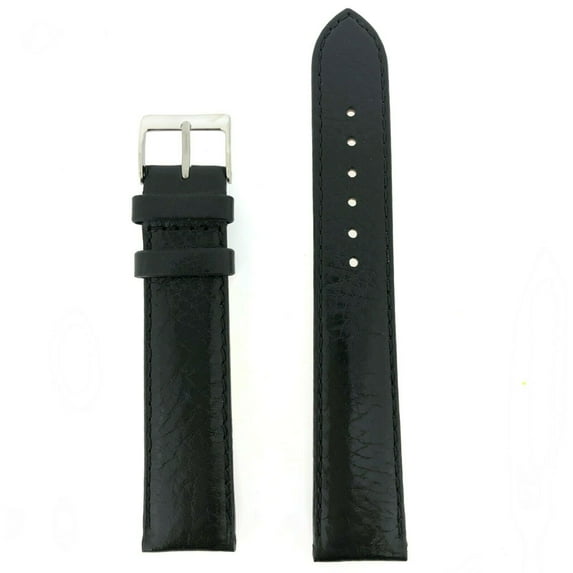 Watch Band Extra Long XL Leather Comfort Light Padded Black Buckle Mens Ladies 12mm - 22mm