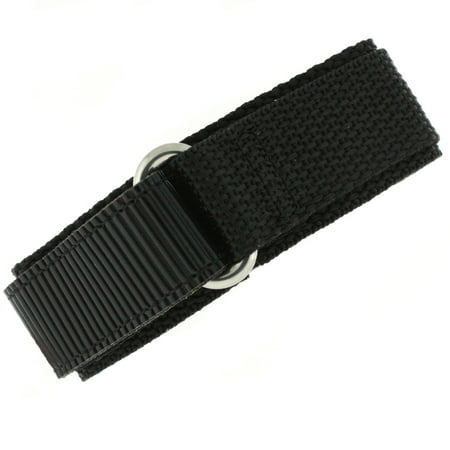 Watch Band Nylon One Piece Wrap Sport Strap Black Adjustable - 22mm
