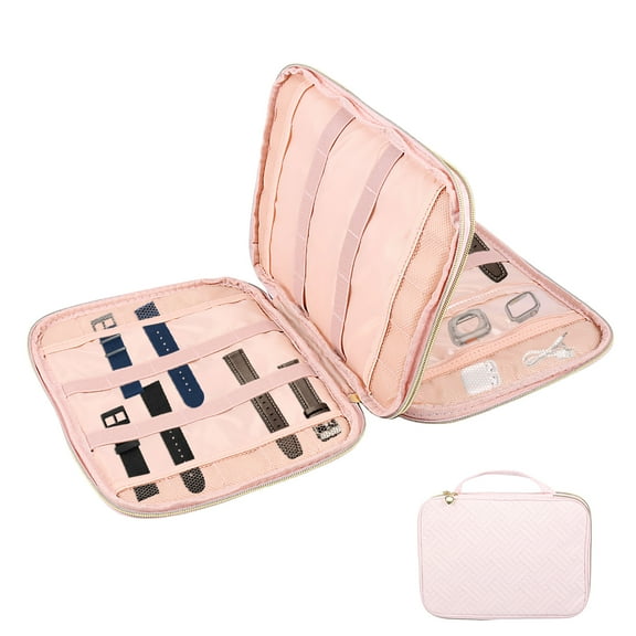 Watch Band Organizer Polyester Watch Band Holder with Soft Inner Liner to Hold 35 Strap Portable Pin Organizer for Home Office Outdoor Traveling