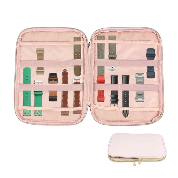 Watch Band Organizer Polyester Watch Band Holder with Soft Inner Liner to Hold 35 Strap Portable Pin Organizer for Home Office Outdoor Traveling
