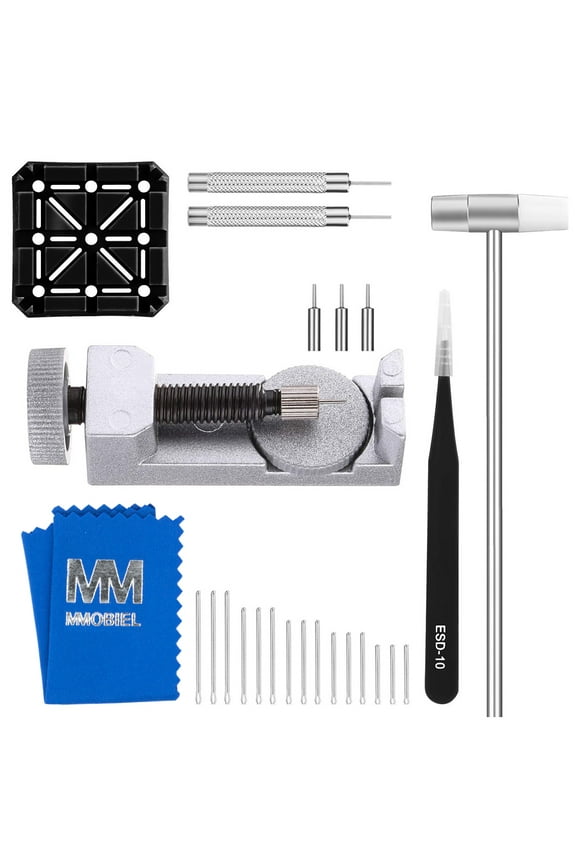 Watch Band Link Pin Remover Tool Kit 24-Piece with Hammer